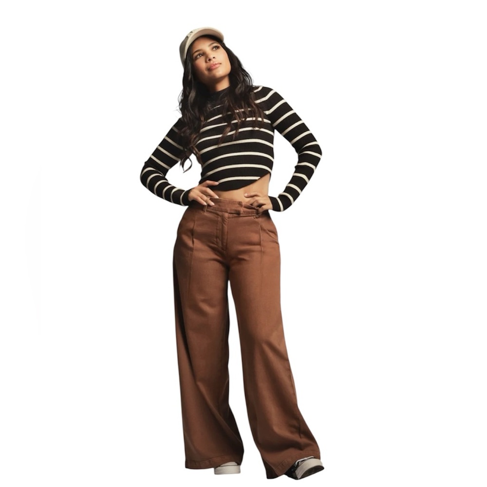 NWT American Eagle ($74.95) Dreamy Drape Poppy Wide Leg High Rise Trouser Brown